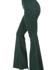 GJG Denim Leopard Bell Bottom Jean in Pine Green