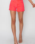 RISEN Full Size High Rise Cuffed Denim Shorts