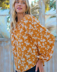 Hailey & Co Floral Off-Shoulder Balloon Sleeve Blouse