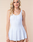 White Birch Sleeveless Performance Knit Swim Dress