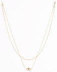 2 layers oval pendant necklace