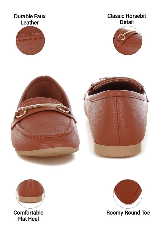 Oliot Horsebit Detail Flat Loafers