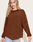 Basic Bae Full Size Ribbed Round Neck Long Sleeve T-Shirt