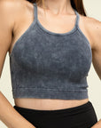 Zenana Washed Ribbed Seamless Cropped Cami Top