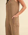 MABLE Sleeveless Knit Crop Jumpsuit with Pockets