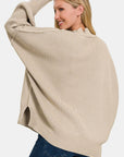 Zenana Side Sit Oversize Sweater