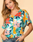 Haptics PLUS Floral Loose Fit Short Sleeve Top