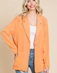 Culture Code One Button Long Sleeve Blazer with Pockets