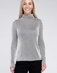 Zenana Ribbed Turtle Neck Long Sleeve Top