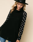 e Luna Polka Dot Turtleneck Top