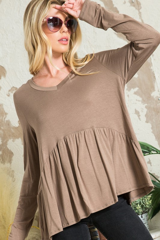 e Luna PLUS Solid Babydoll Top