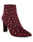 Sakura Diamante Embellished Microfiber Boots