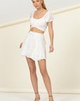 HYFVE Not Your Girl Drawstring Ruffled Mini Skirt