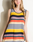 e Luna Multi Stripe Jersey Tank Top