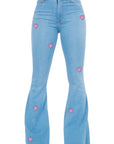 GJG Denim High Rise Bell Bottom Jean in Light Blue