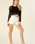 Lilou Distressed White Denim Shorts - Online Only