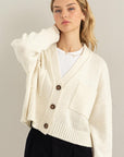 HYFVE Cute Mood Crop Shoulder Cropped Cardigan Sweater