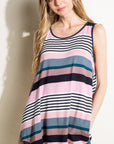 e Luna Multi Stripe Jersey Tank Top