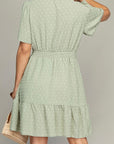 V-Neck Dress with Lace Trim