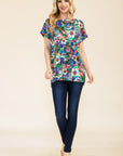 Celeste Full Size Round Neck Short Sleeve Floral T-Shirt