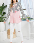 e Luna Floral Stripe Mixed Sweatshirts