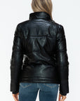 YMI Pocketed Zip Up Turtleneck Puffer Jacket