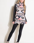 e Luna PLUS Aztec Mixed Turtle Neck Top