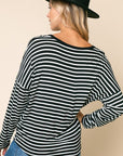 e Luna Striped Button Down Top