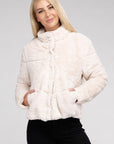 Fluffy Zip-Up Sweater Jacket