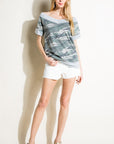 e Luna French Terry Camouflage Print Top