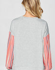 e Luna Striped Mixed Sweatshirt