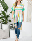 e Luna PLUS Striped Babydoll Tunic Top