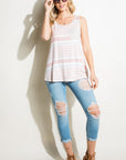 e Luna Striped Solid Mix Tank Top