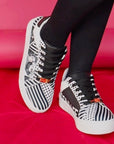 Nicole Lee USA Printed Vegan Leather Lace Up Sneaker