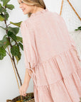 e Luna Dot Button Down Tiered Dress