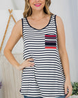 e Luna PLUS Mixed Striped Tank Top