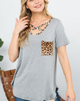 e Luna PLUS Animal Print Basic Top