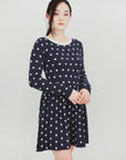 Baby Doll Polka Dot Patterned Sweater Dress