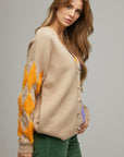 Davi & Dani Plus V-Neck Button Front Cardigan - Online Only