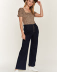 Jade by Jane High Waisted Button Wide Leg Jeans PLUS