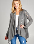 e Luna PLUS Distressed Cascade Cardigan