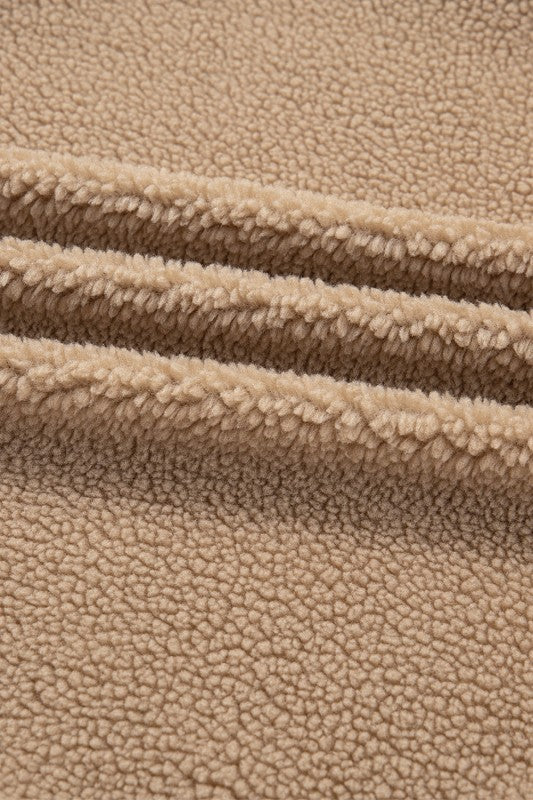 Leopard Plush Pocketed Jacket