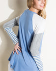 e Luna Solid Striped Color Blocked Top