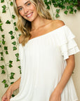 e Luna PLUS Off Shoulder Tiered Ruffle Top