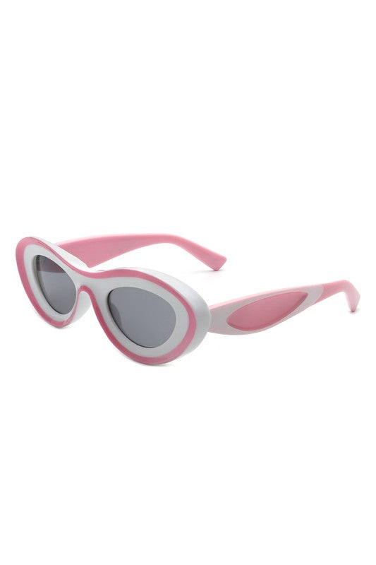 Retro Oval Bold Futuristic Sunglasses