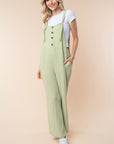 White Birch Texture Sleeveless Wide Leg Jumpsuit