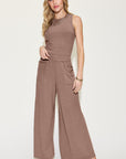 Basic Bae Full Size Ribbed Tank and Wide Leg Pants Set