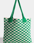 Fame Checkered Pattern Tote Bag