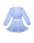 Lilou Lace Trimmed Smocking Blouse & Skirt Set