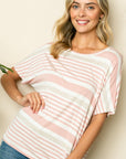 e Luna Striped Front Tie Top